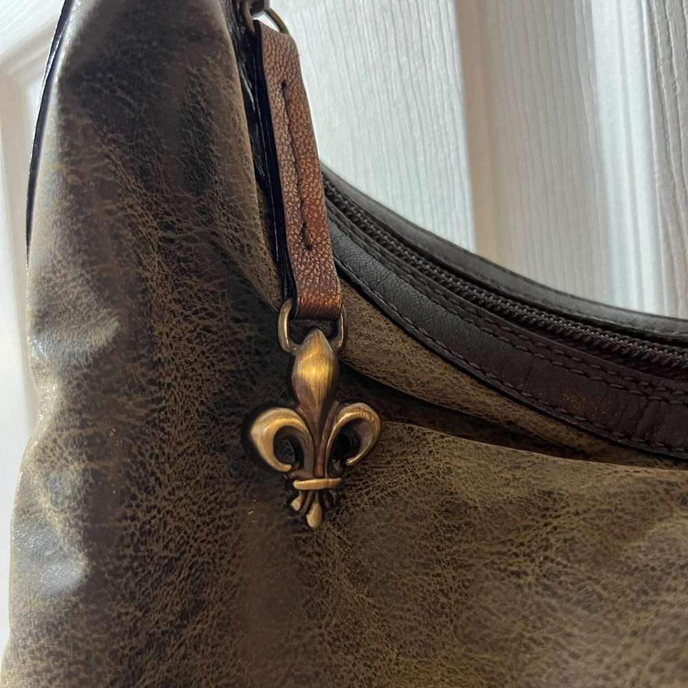 🆕 Donald J. Pliner Couture Elegant Brown Leather Hobo Bag - Picture 2 of 10